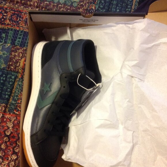 Converse Men's Pro Blaze Black & Blue Leather & Suede Mid Sneakers -11.5 - NIB - Picture 8 of 11